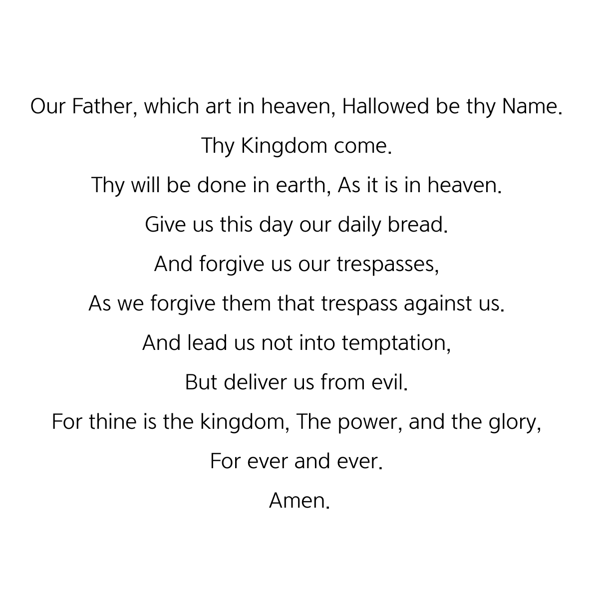 The Lord’s Prayer
